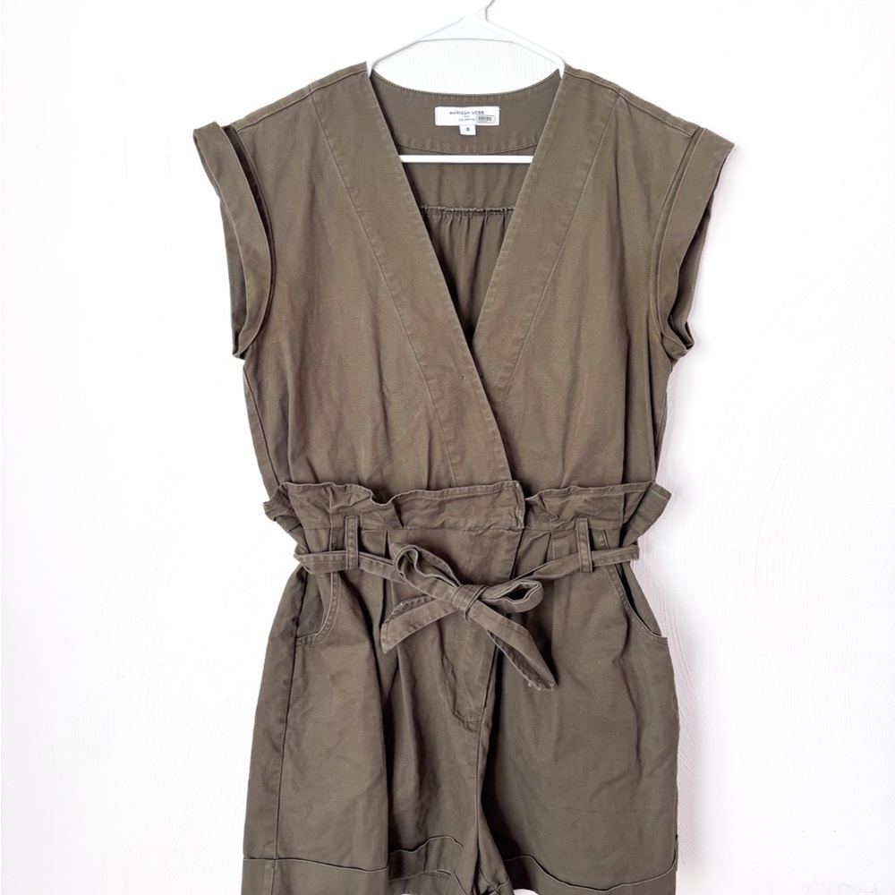 Marissa Webb Collective Olive Canvas Romper - Picture 2 of 8